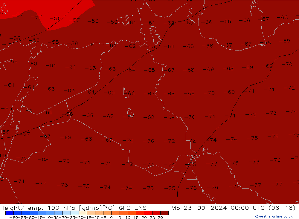 Hoogte/Temp. 100 hPa GFS ENS ma 23.09.2024 00 UTC