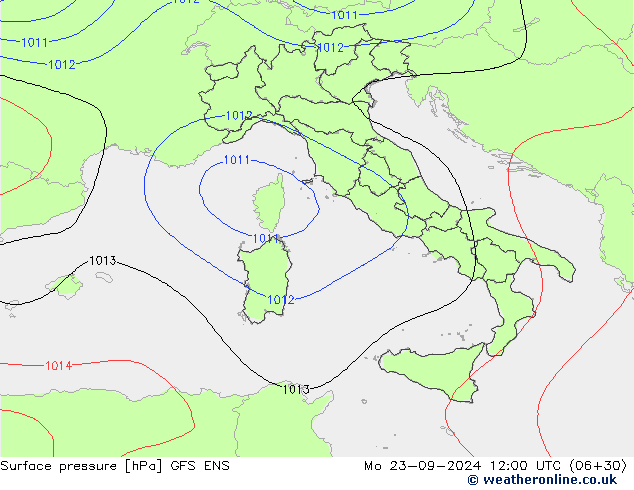 Luchtdruk (Grond) GFS ENS ma 23.09.2024 12 UTC