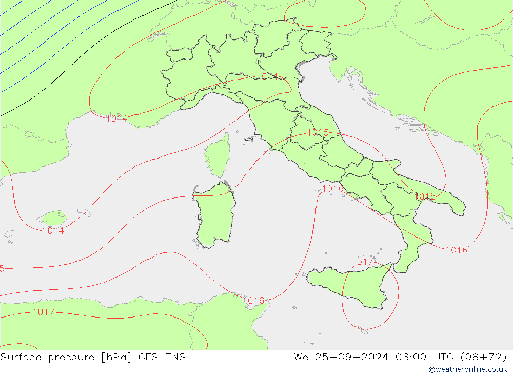 Yer basıncı GFS ENS Çar 25.09.2024 06 UTC