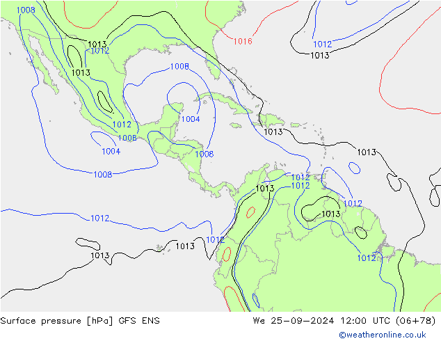 Surface pressure GFS ENS We 25.09.2024 12 UTC