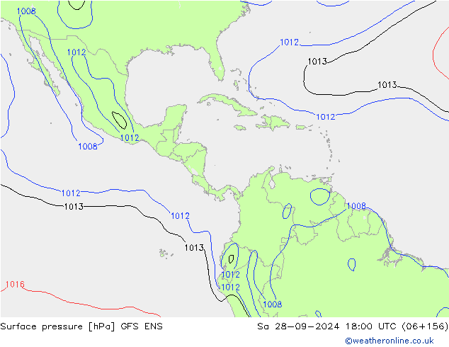 Surface pressure GFS ENS Sa 28.09.2024 18 UTC