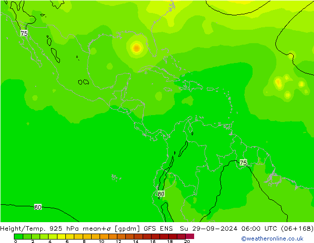 Height/Temp. 925 hPa GFS ENS So 29.09.2024 06 UTC