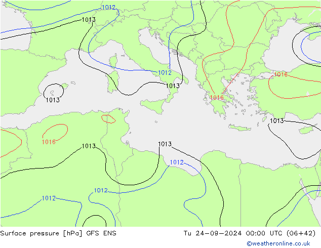 Surface pressure GFS ENS Tu 24.09.2024 00 UTC