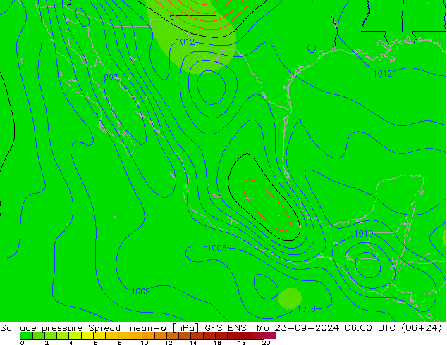 Bodendruck Spread GFS ENS Mo 23.09.2024 06 UTC