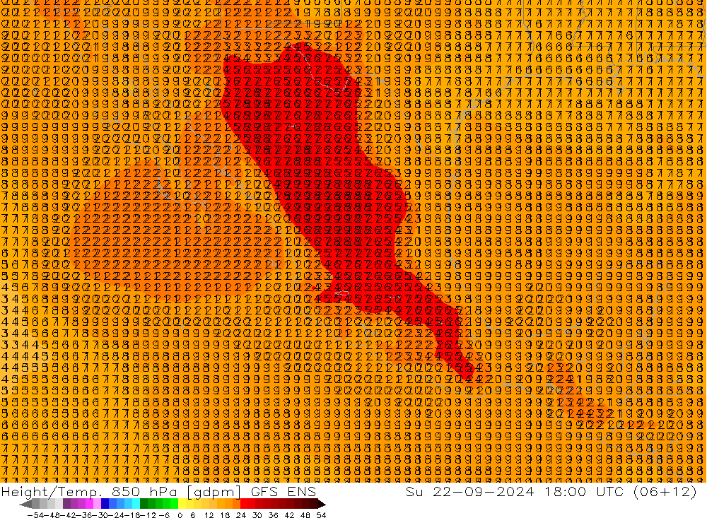 Height/Temp. 850 гПа GFS ENS Вс 22.09.2024 18 UTC