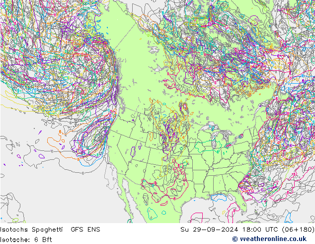 Isotachs Spaghetti GFS ENS Su 29.09.2024 18 UTC