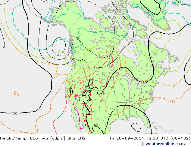 Height/Temp. 850 hPa GFS ENS Do 26.09.2024 12 UTC