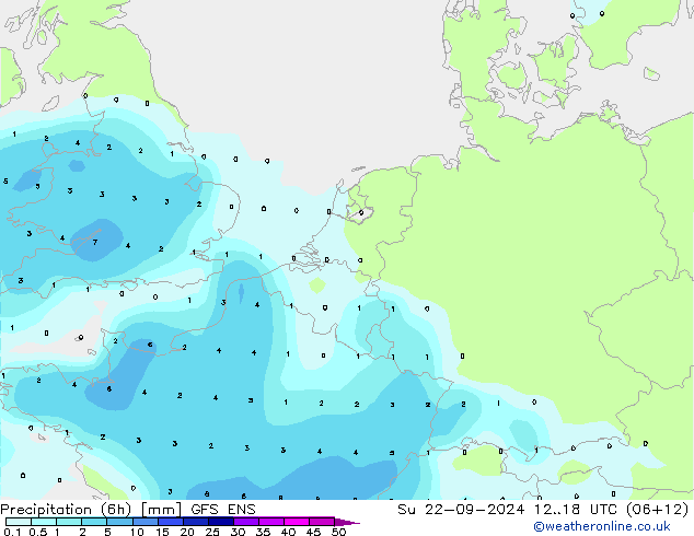 Precipitación (6h) GFS ENS dom 22.09.2024 18 UTC