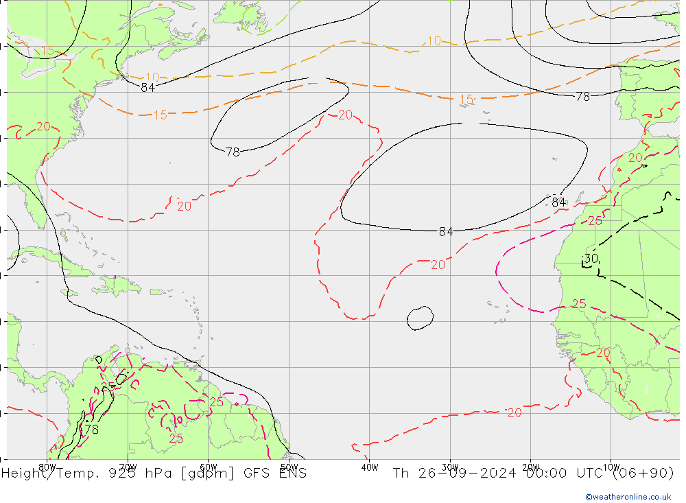 Height/Temp. 925 hPa GFS ENS Do 26.09.2024 00 UTC