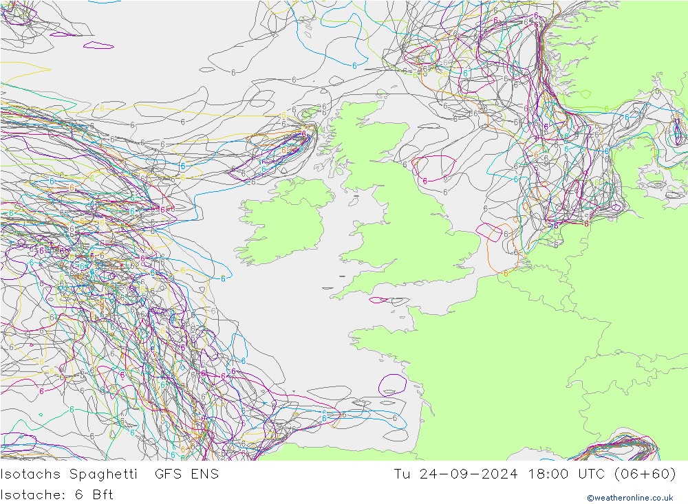 Isotachs Spaghetti GFS ENS Ter 24.09.2024 18 UTC