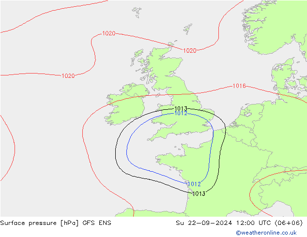 Bodendruck GFS ENS So 22.09.2024 12 UTC