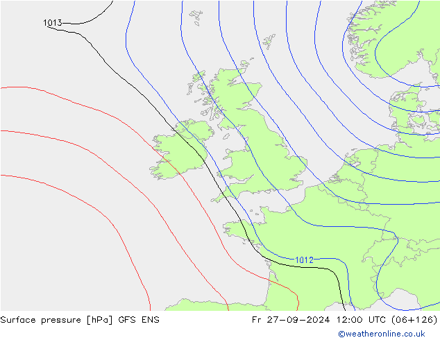 Surface pressure GFS ENS Fr 27.09.2024 12 UTC