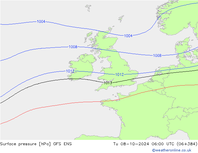 Surface pressure GFS ENS Tu 08.10.2024 06 UTC