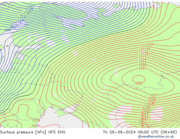 Surface pressure GFS ENS Th 26.09.2024 06 UTC