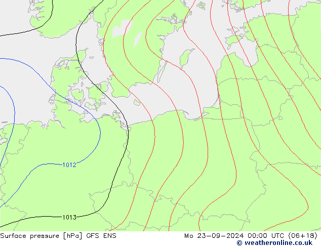 Atmosférický tlak GFS ENS Po 23.09.2024 00 UTC