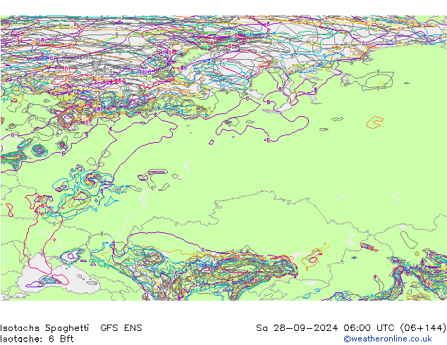 Isotachen Spaghetti GFS ENS Sa 28.09.2024 06 UTC