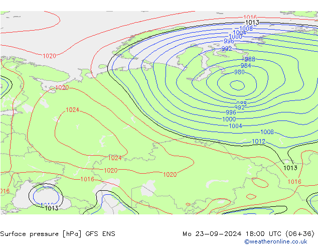 Yer basıncı GFS ENS Pzt 23.09.2024 18 UTC