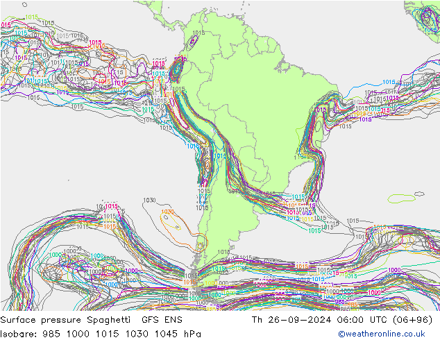 Bodendruck Spaghetti GFS ENS Do 26.09.2024 06 UTC