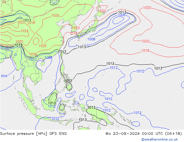 Atmosférický tlak GFS ENS Po 23.09.2024 00 UTC