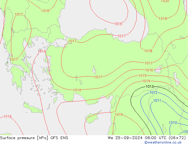 приземное давление GFS ENS ср 25.09.2024 06 UTC