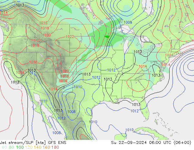 Jet stream GFS ENS Dom 22.09.2024 06 UTC