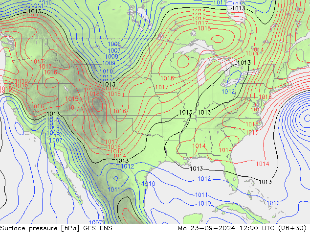 Surface pressure GFS ENS Mo 23.09.2024 12 UTC