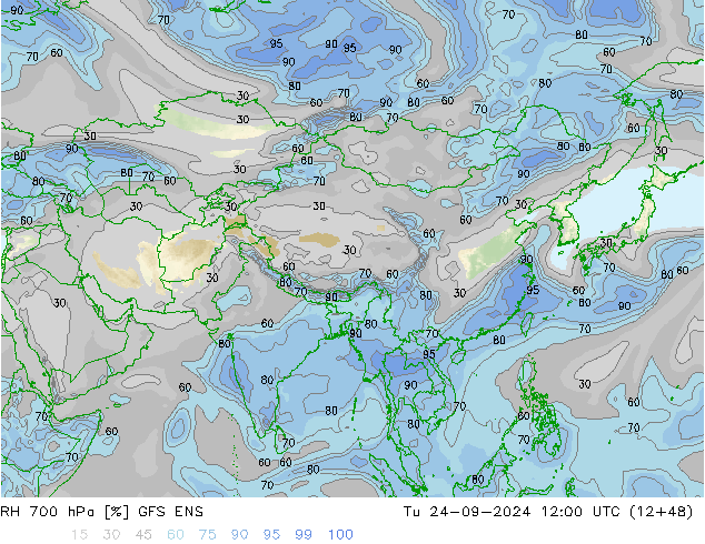 RH 700 hPa GFS ENS Ter 24.09.2024 12 UTC