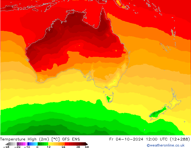 Temperature High (2m) GFS ENS Fr 04.10.2024 12 UTC