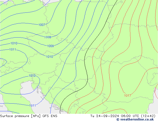 Surface pressure GFS ENS Tu 24.09.2024 06 UTC