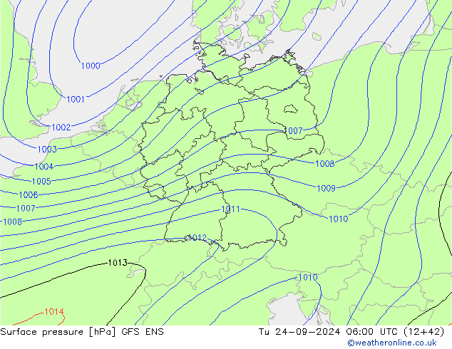 pressão do solo GFS ENS Ter 24.09.2024 06 UTC