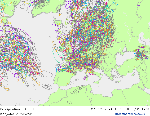 Precipitazione GFS ENS ven 27.09.2024 18 UTC