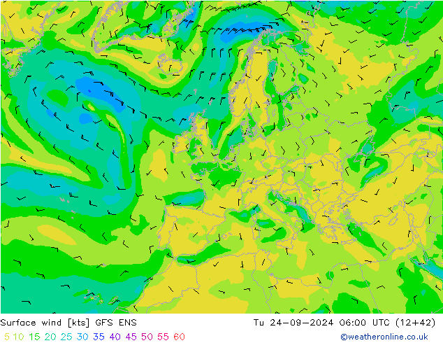 Bodenwind GFS ENS Di 24.09.2024 06 UTC