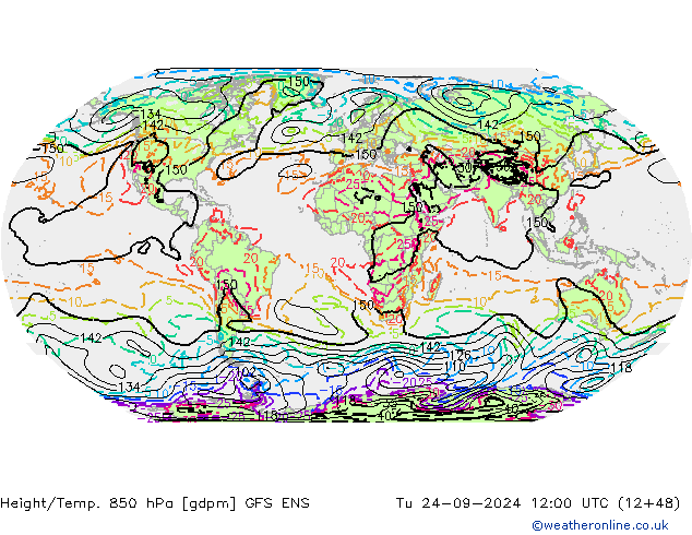 Height/Temp. 850 hPa GFS ENS Tu 24.09.2024 12 UTC