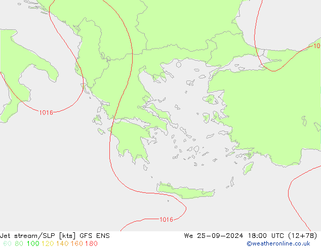 Jet stream/SLP GFS ENS We 25.09.2024 18 UTC