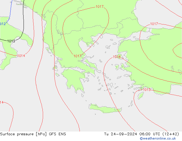 pression de l'air GFS ENS mar 24.09.2024 06 UTC