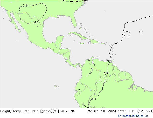 Height/Temp. 700 hPa GFS ENS Po 07.10.2024 12 UTC