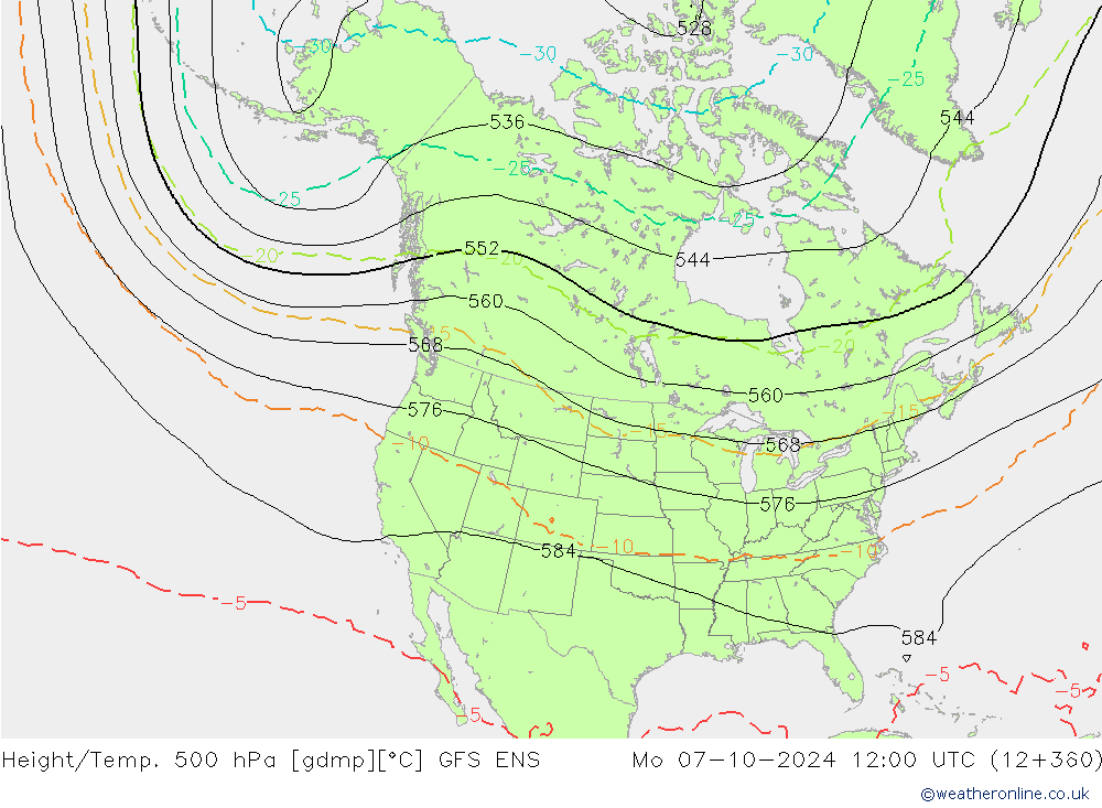 Height/Temp. 500 hPa GFS ENS Seg 07.10.2024 12 UTC