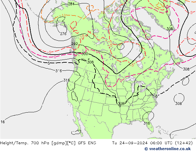 Yükseklik/Sıc. 700 hPa GFS ENS Sa 24.09.2024 06 UTC