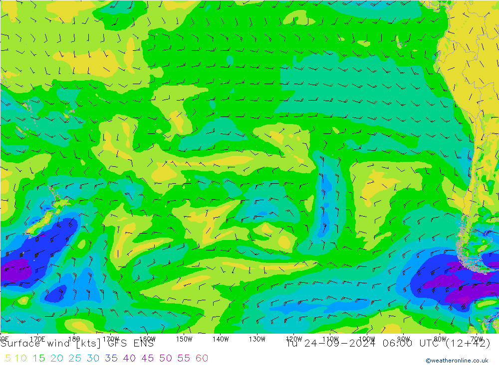 Rüzgar 10 m GFS ENS Sa 24.09.2024 06 UTC