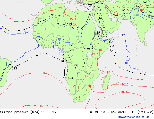 Surface pressure GFS ENS Tu 08.10.2024 06 UTC