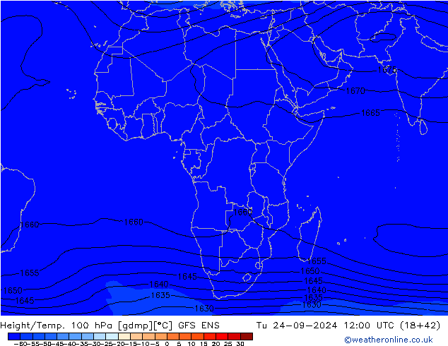 Height/Temp. 100 hPa GFS ENS Út 24.09.2024 12 UTC