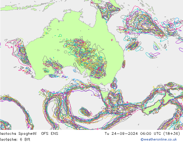 Isotachs Spaghetti GFS ENS Tu 24.09.2024 06 UTC