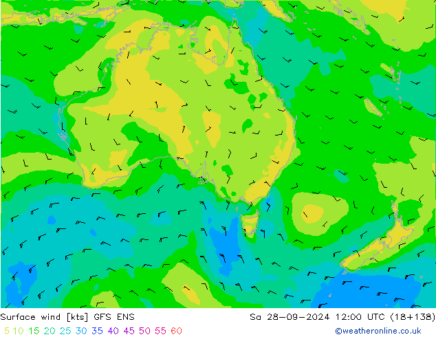 Surface wind GFS ENS Sa 28.09.2024 12 UTC