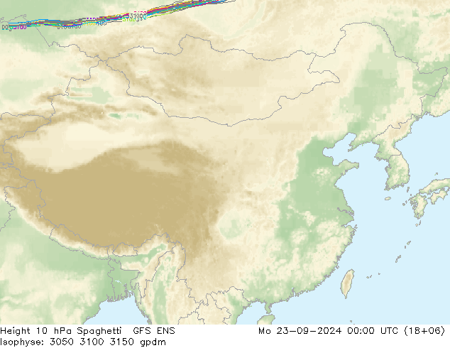 Height 10 hPa Spaghetti GFS ENS Mo 23.09.2024 00 UTC