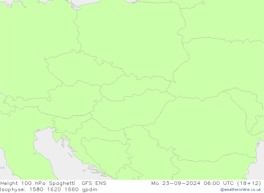 Height 100 hPa Spaghetti GFS ENS Mo 23.09.2024 06 UTC