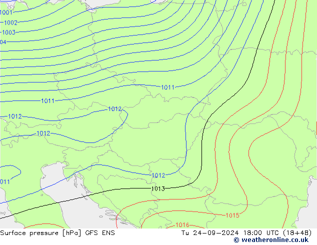 Surface pressure GFS ENS Tu 24.09.2024 18 UTC