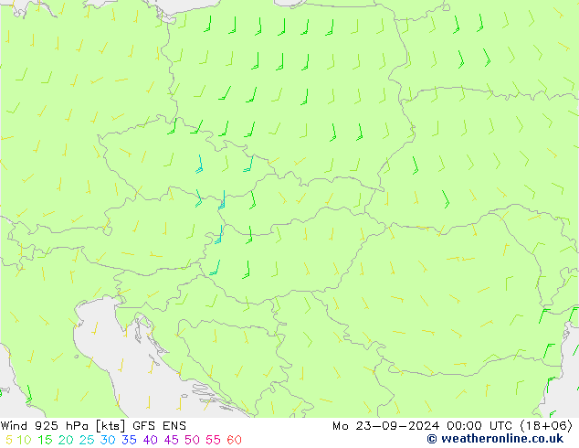 ветер 925 гПа GFS ENS пн 23.09.2024 00 UTC