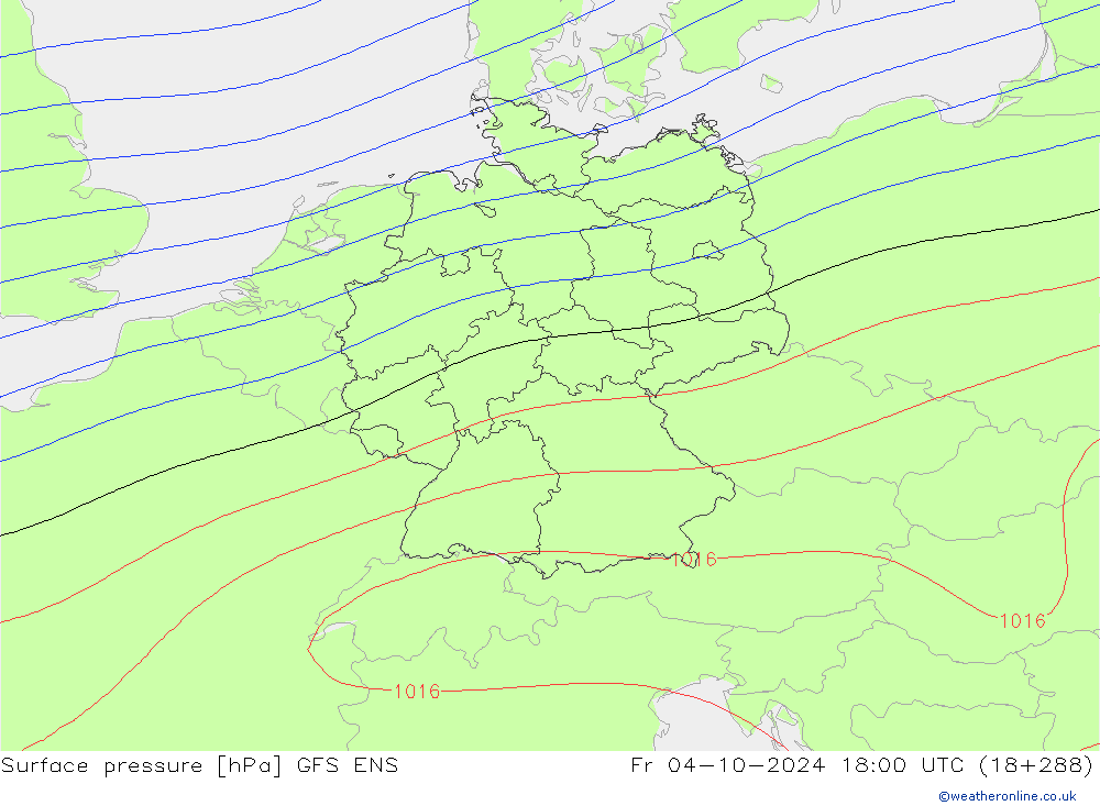 Surface pressure GFS ENS Fr 04.10.2024 18 UTC