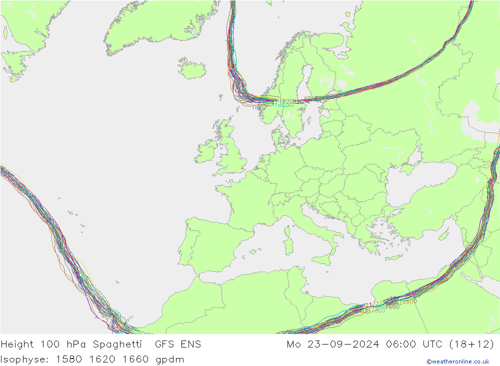 Geop. 100 hPa Spaghetti GFS ENS lun 23.09.2024 06 UTC