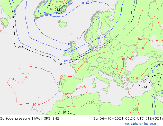 ciśnienie GFS ENS nie. 06.10.2024 06 UTC